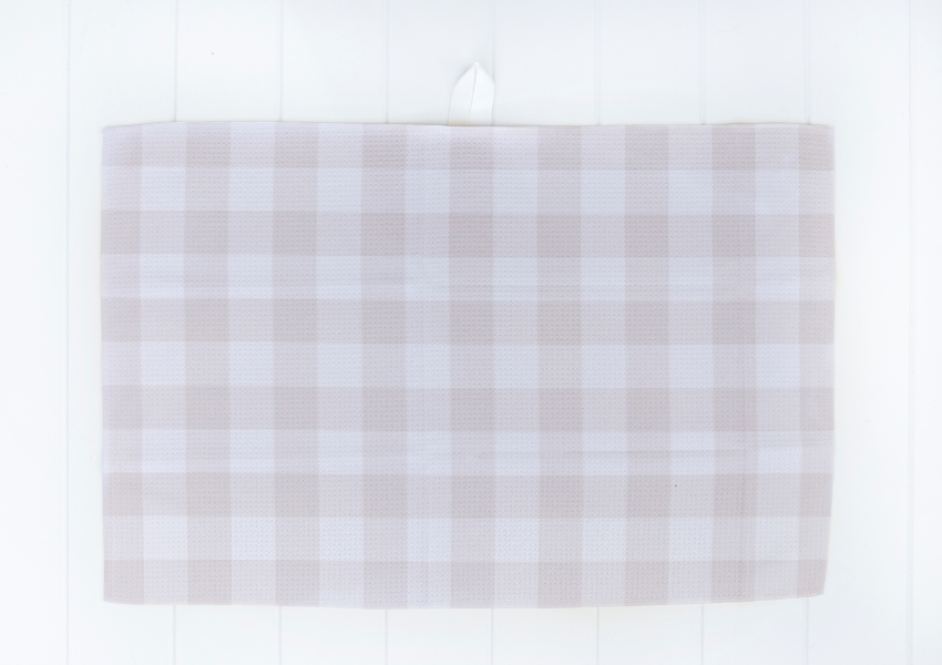 Greige Buffalo Plaid Towel