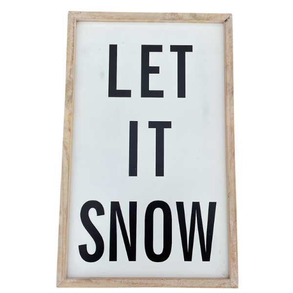 Let It Snow Distressed Wooden Frame Sign