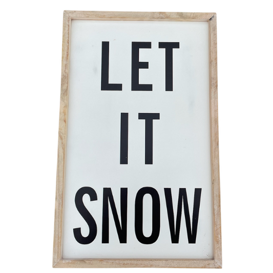 Let It Snow Distressed Wooden Frame Sign