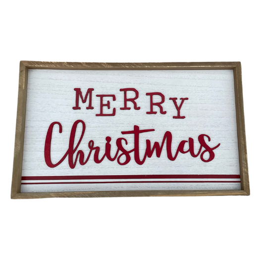 Merry Christmas Distressed Wooden Frame Sign