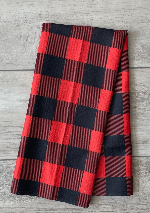 Red and Black Buffalo Plaid Towel