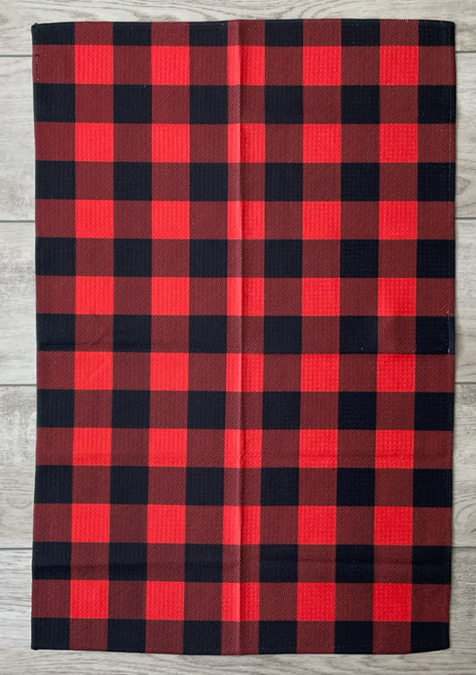 Red and Black Buffalo Plaid Towel