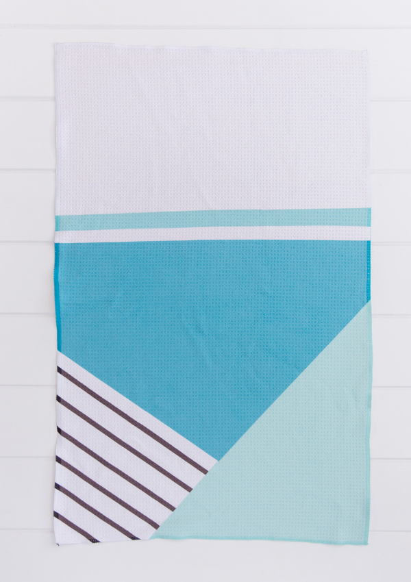 Teal Geometric Towel
