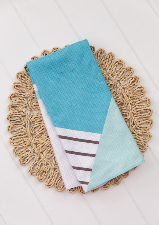 Teal Geometric Towel