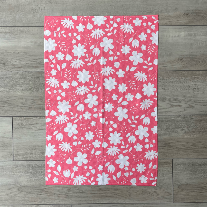 Coral Floral Towel