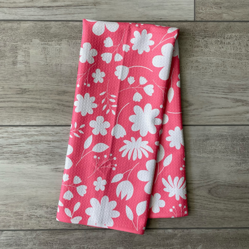 Coral Floral Towel